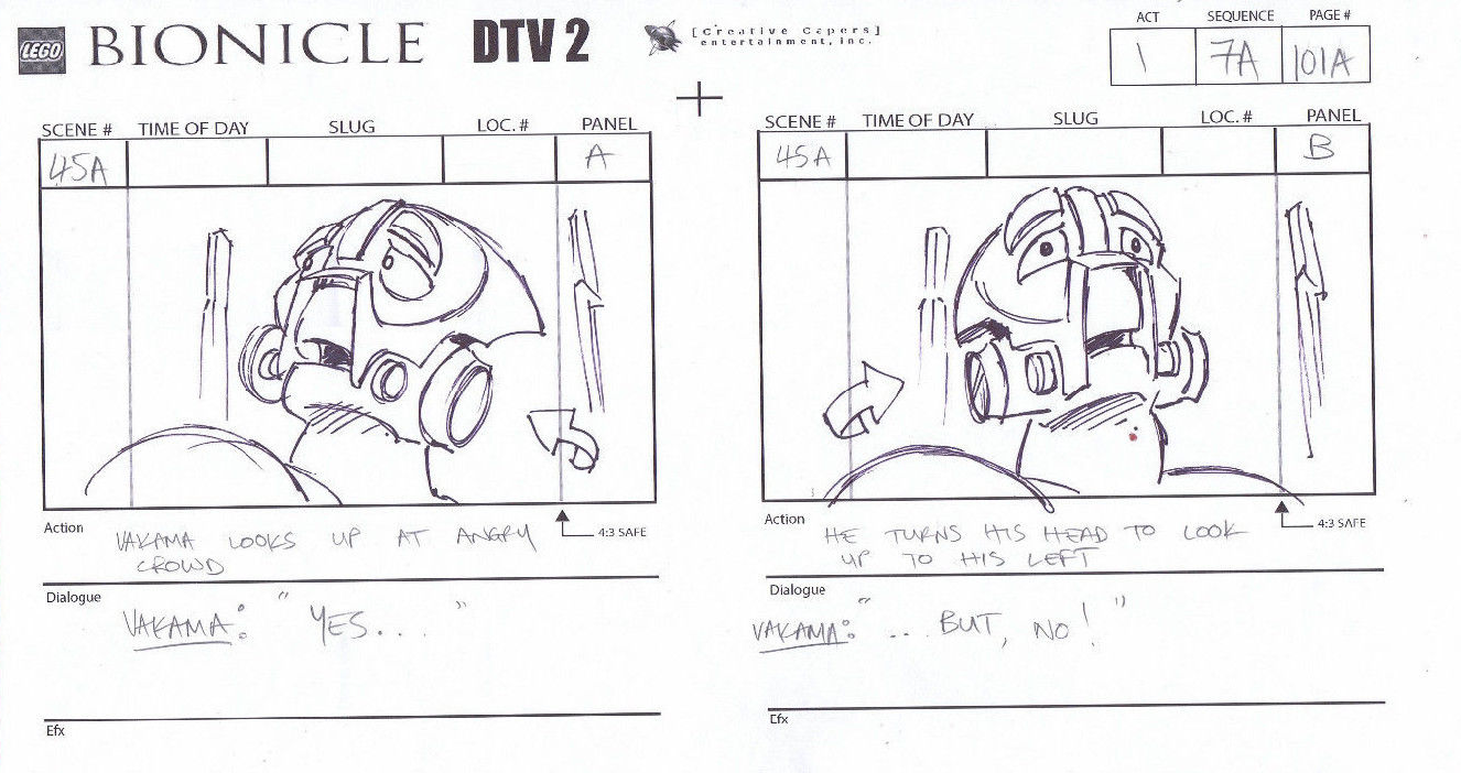 Legends of Metru Nui Storyboards – Mask of Destiny